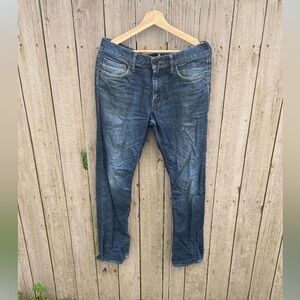 Vintage American Eagle Outfitters Blue Relaxed Jeans with Natural Fading